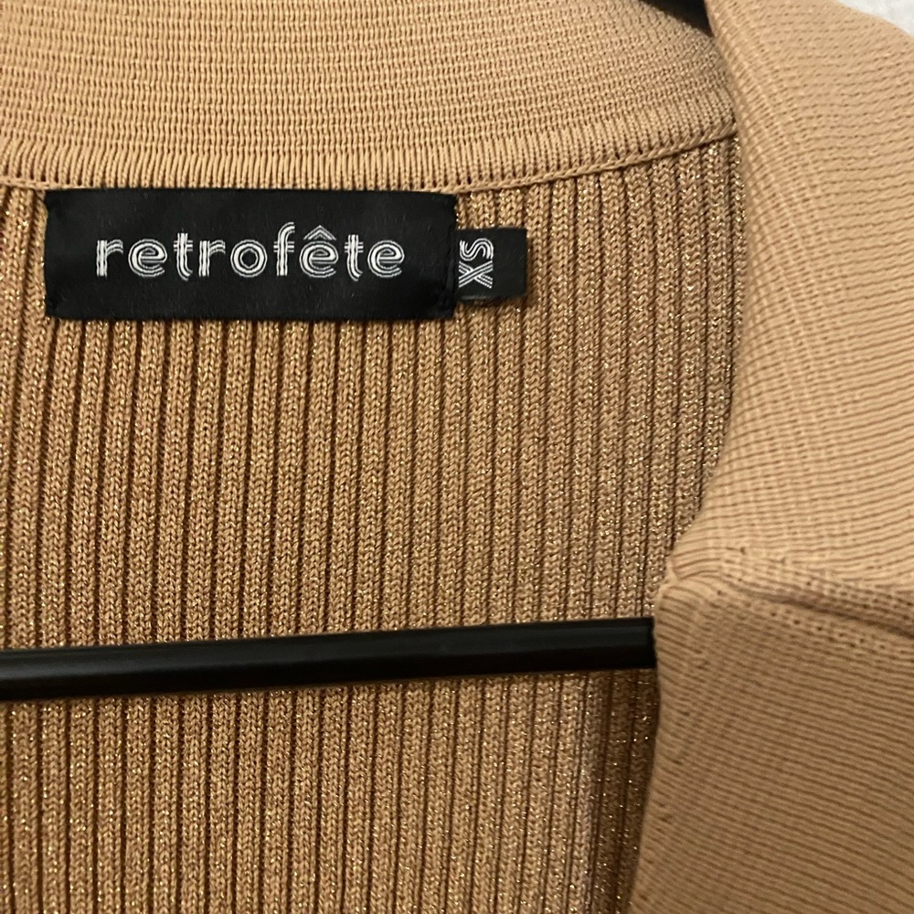 Retrofete Camel Ribbed Knit Dress - Picture 2 of 3